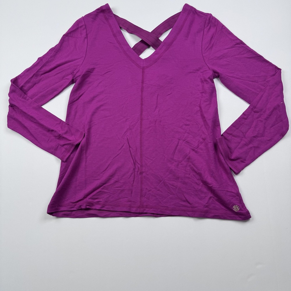 Lilly Pulitzer Shirt Womens XS Purple Long Sleeve Criss Cross V Neck Modal